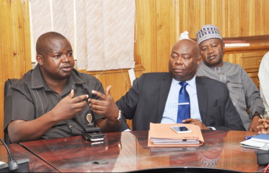 From Left: Managing Director, News Agency of Nigeria (NAN), Mr Ima Niboro; Director-general, Nigerian Television Authority, Dr Sola Omole; Director-general, Federal Radio Corporation of Nigeria, Malam Ladan Salihu; During a Visit of the Presidential Advisory Committee Against Corruption to the Minister of Information and Culture in Abuja on Tuesday (9/2/16).