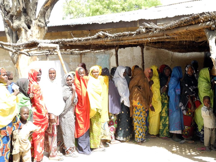 FILE PHOTO: Women queuing to vote in Plateau [Photo: NAN]