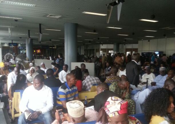FILE PHOTO: Passengers stranded at the Abuja airport