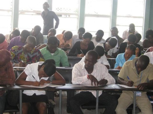 Nigerian university students in a classroom