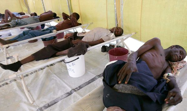 Cholera patients in hospital ward