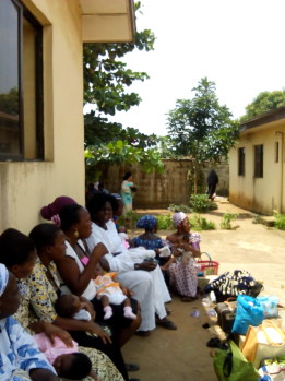 Women waiting for Immunization at the health centre