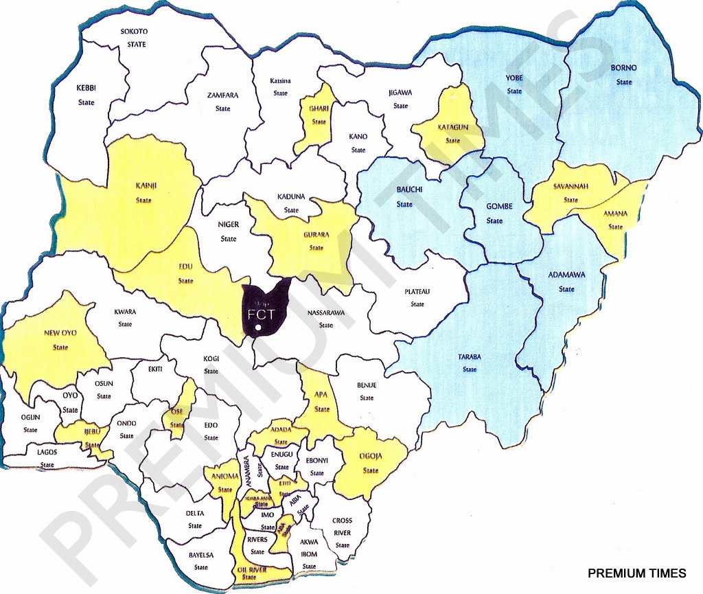 New Map of Nigeria as proposed by the National Conference