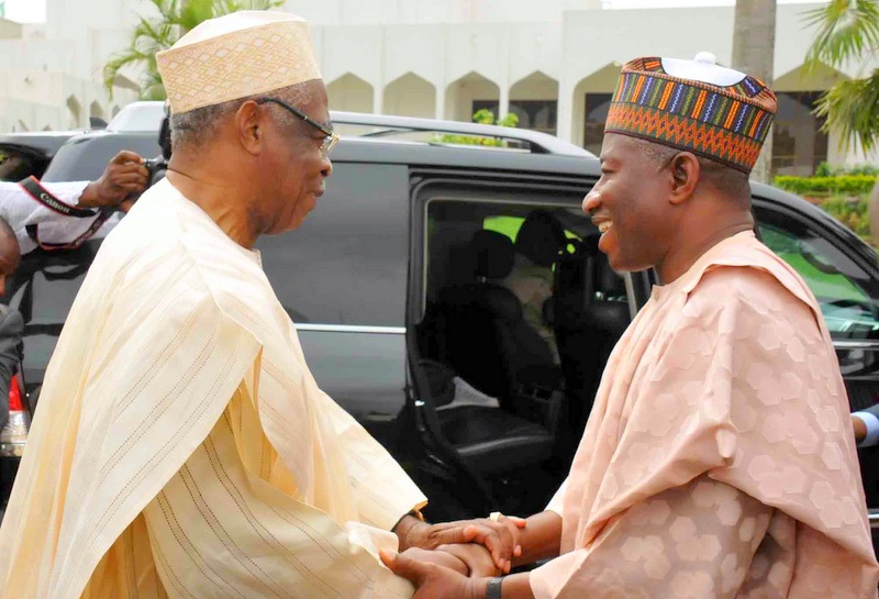 Theophilus Danjuma (left), former President Goodluck Jonathan (right)