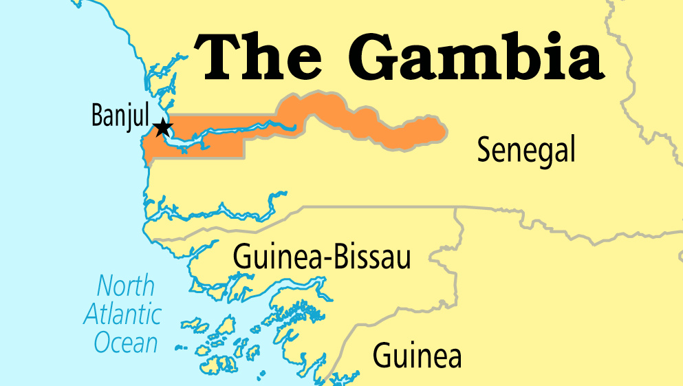Gambia on Map used to illustrate the story