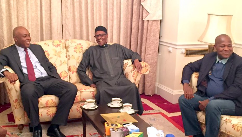 FILE PHOTO: Senate President, Bukola Saraki and Speaker, House of Representatives meet President Muhammadu Buhari in London