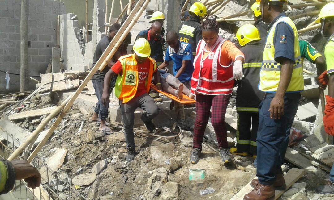 Ongoing rescue operation at the scene of the collapsed Lekki gardens’ building