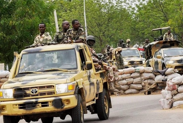 Nigerian Army on patrol in Borno, Boko Haram