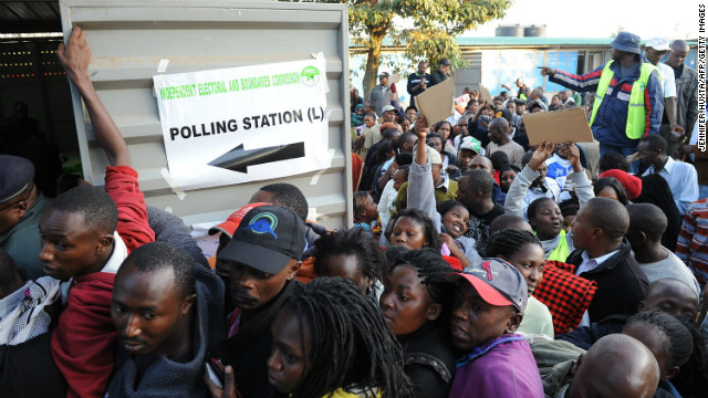 File photo of Kenyans on a queue voting. [Photo Credit: CNN.com]