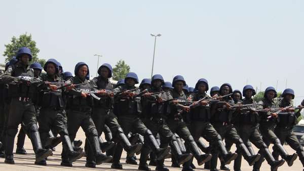Nigerian Police Marching. [Photo credit: Pulse.ng]