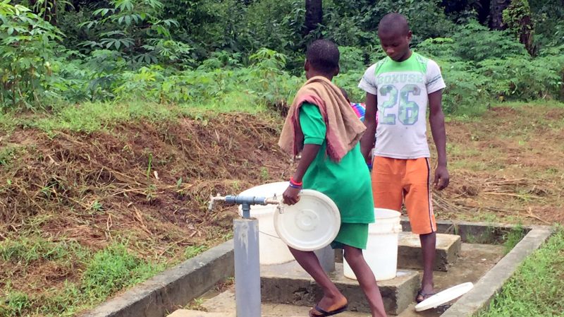 File photo of children fetching water from the borehole constructed by UNICEF and EU in Ikot Nkpenne community, Nsit Atai Local Government Area of Akwa Ibom State, [Photo Credit: Nike Adebowale]