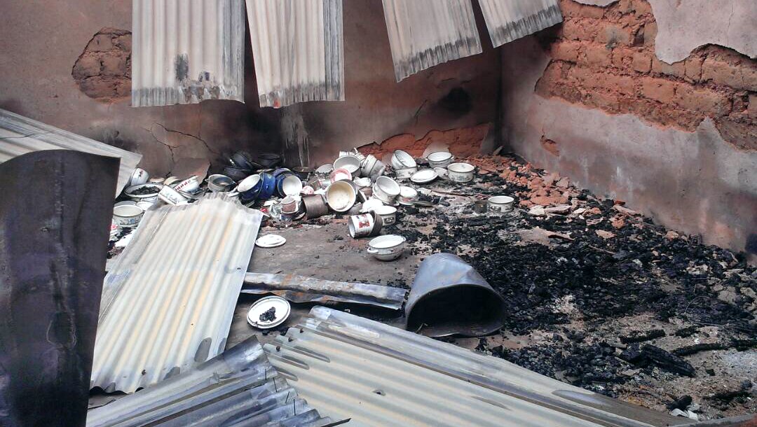 A building razed down in the Mambilla-Plateau attack