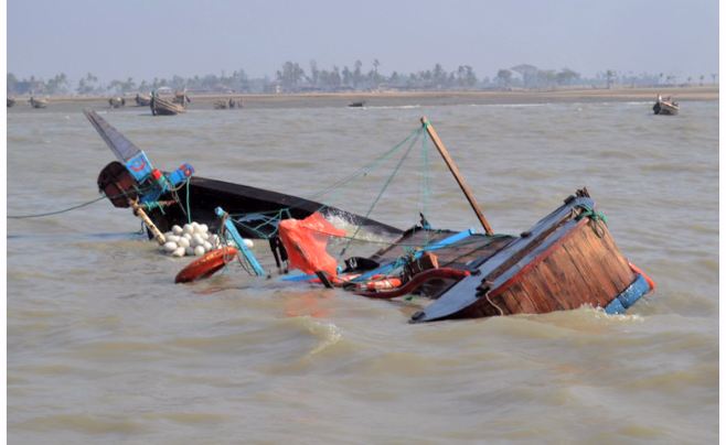 Capsized boat used to illustrate the story.