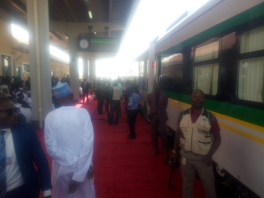 Buhari commissions new rail vehicles, first Nigeria dry port.