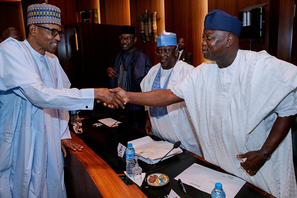 File Photo of President Muhammadu Buhari and Lagos State Governor, Akinwunmi Ambode