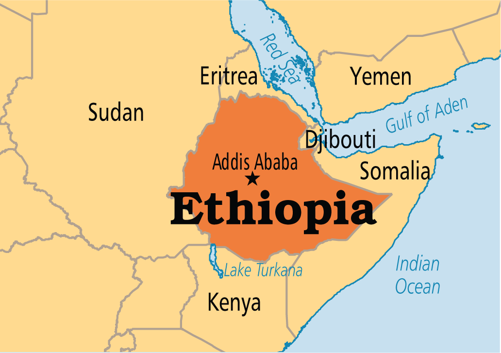 Ethiopian on map