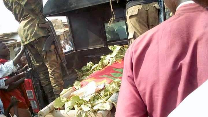 Body of killed notorious armed bandit before handed over to the government by solders today friday in Gusau