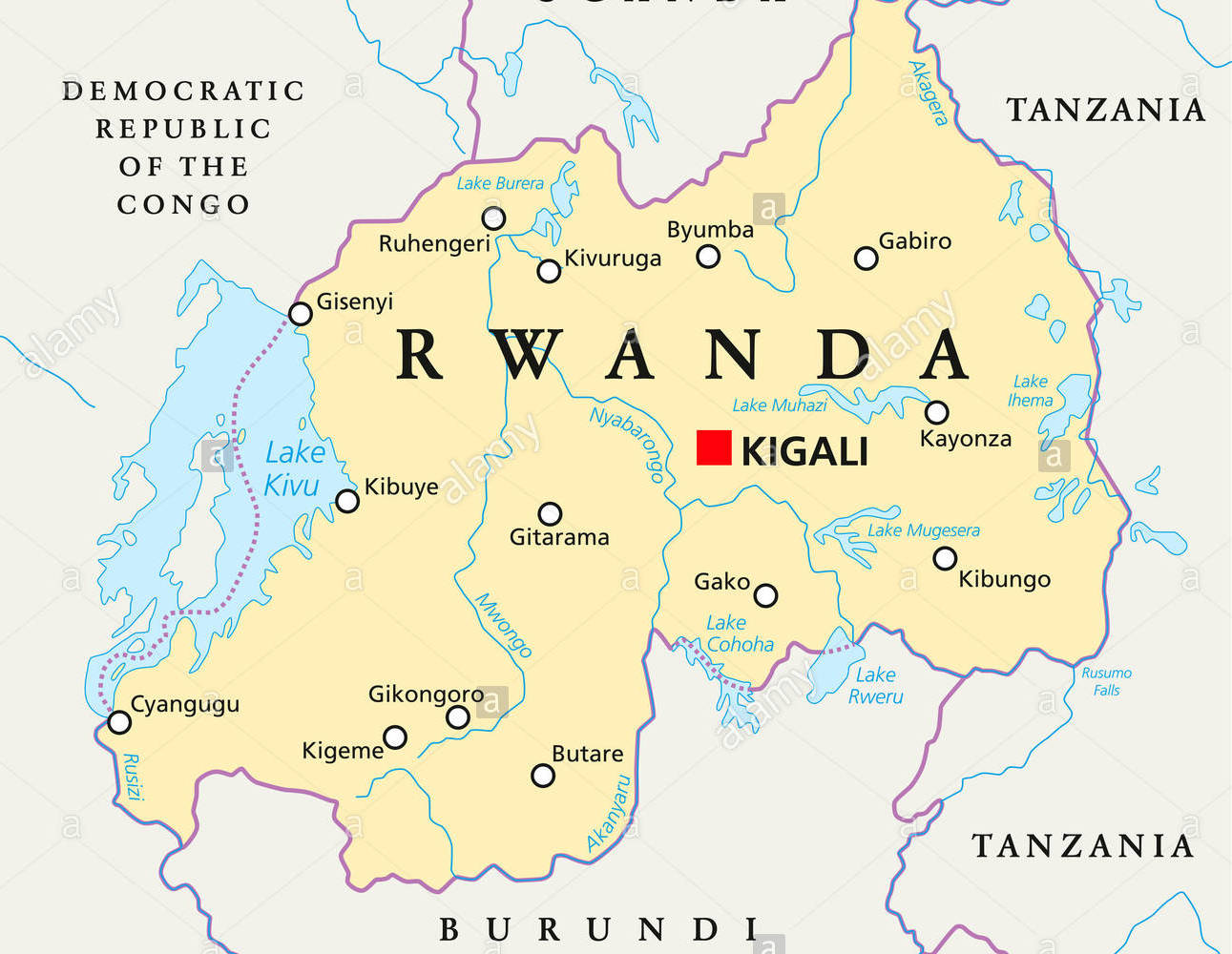 Rwanda on map