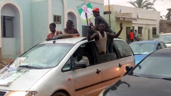Protest against senator who defected from APC