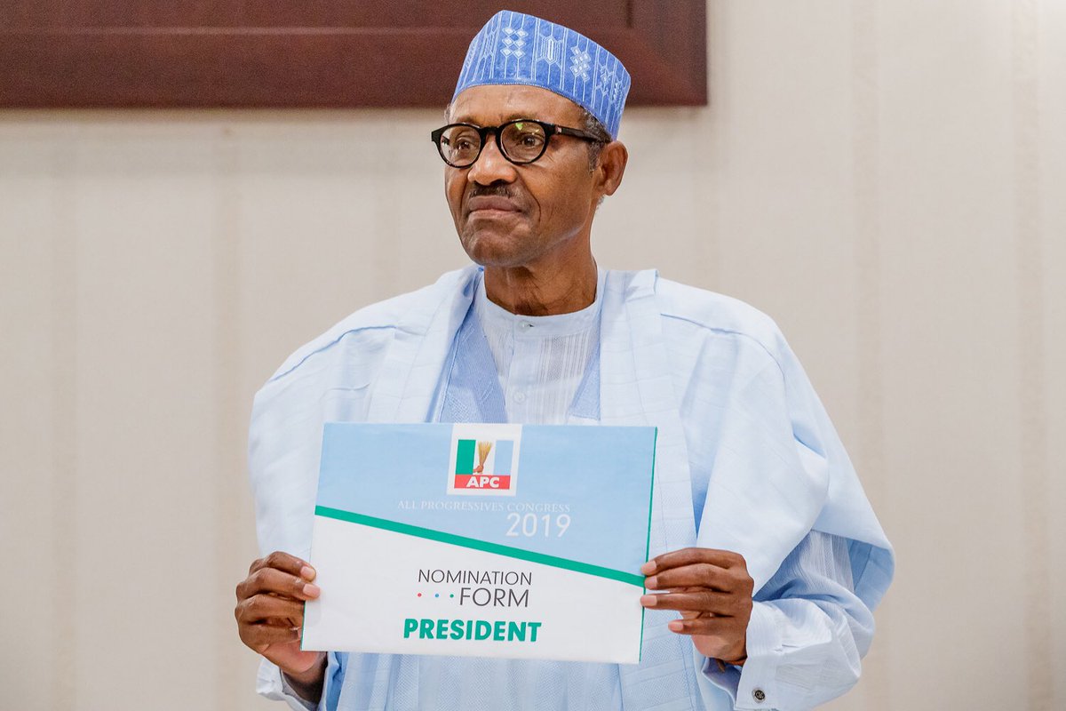 President Muhammadu Buhari receives Expression of Interest and Nomination Forms from a socio-political group, the Nigerian Consolidation Ambassadors Network (NCAN) today at the Presidential Villa, Abuja