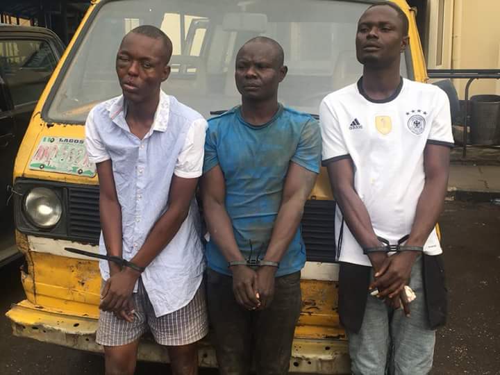 Three of the suspected robbers were arrested by the police. Photo credit: RRS