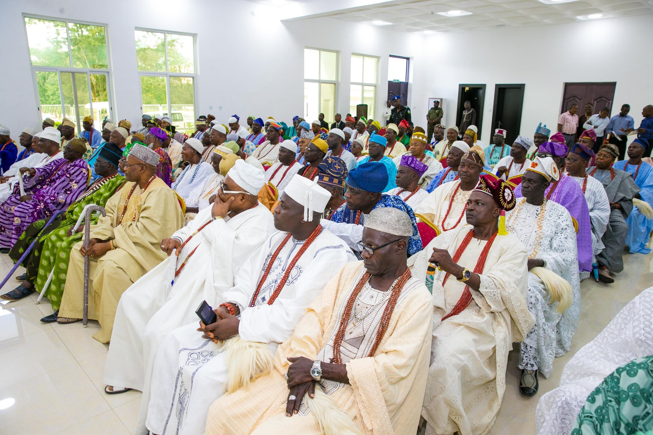 A cross section of Ekiti Obas at the meeting with Fayemi