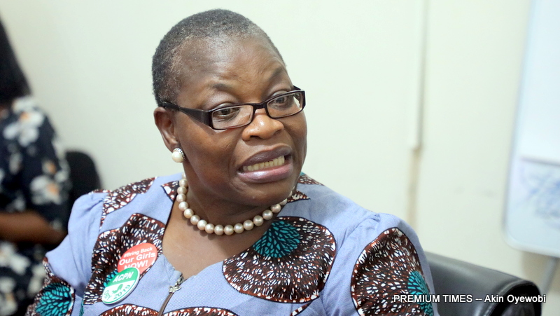 The presidential candidate of the Allied Congress Party of Nigeria (ACPN), Oby Ezekwesili in Premium Times office.