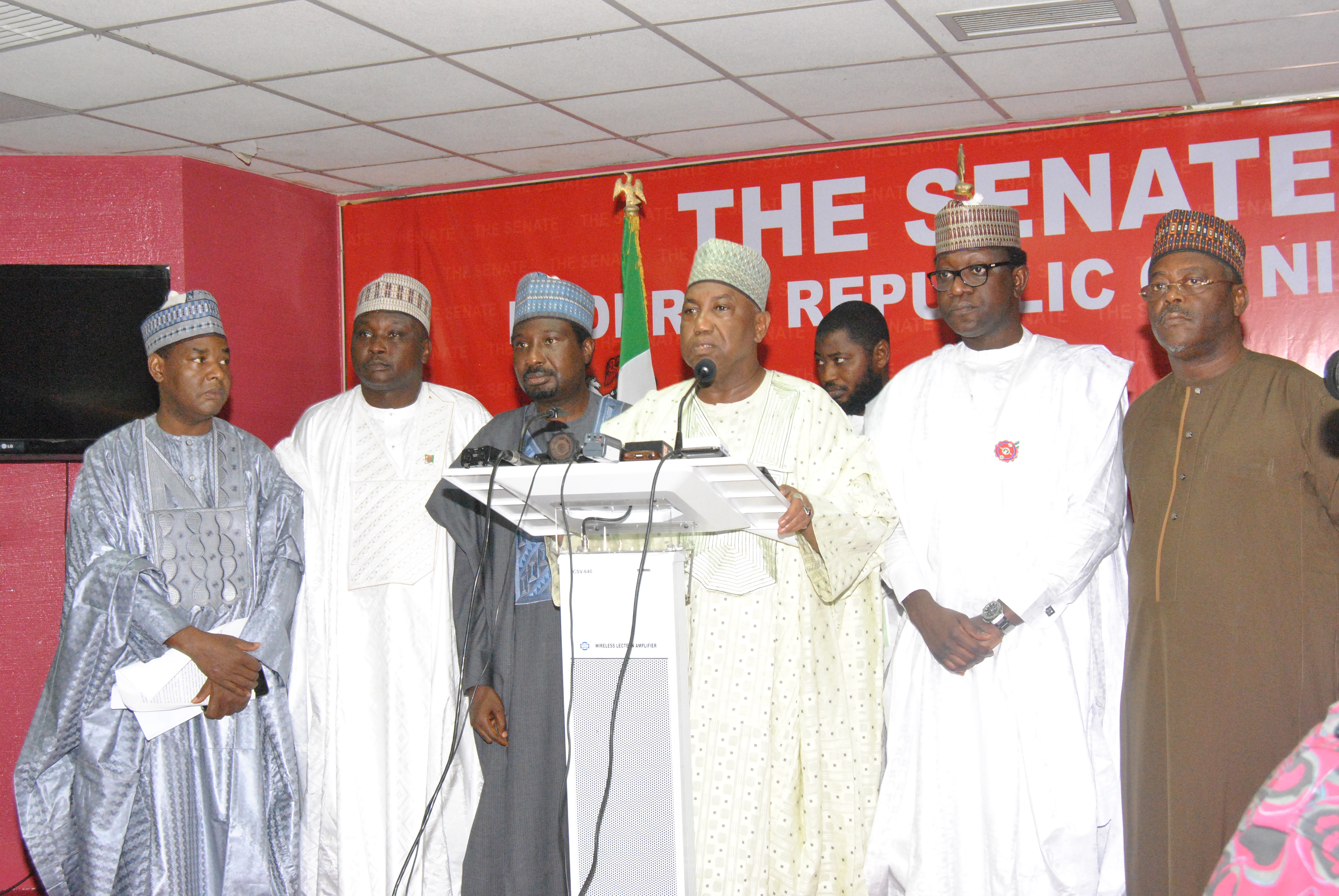 Some Kano APC federal lawmakers addressing press on Thursday November 29 2018
