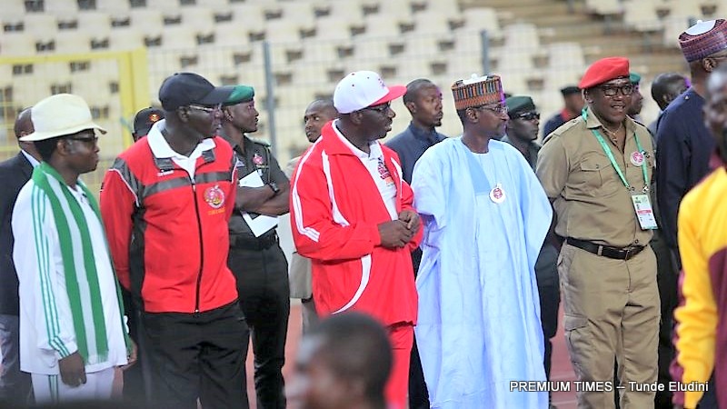 Minister of SPorts, SOlomon Dalung; FCT Minister, Muhammed Bello and others.