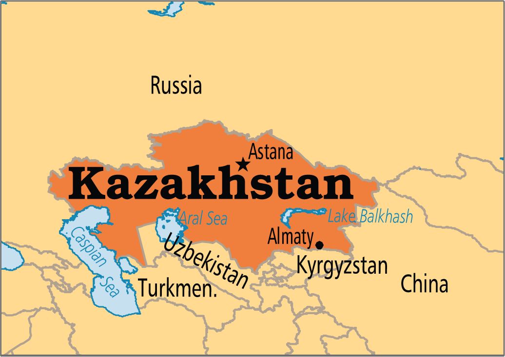 Kazakhstan on map (Photo Credit: Operation World)