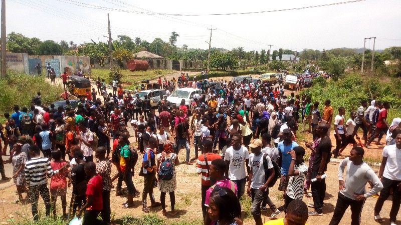 Fuoye students protest over lack of power supply