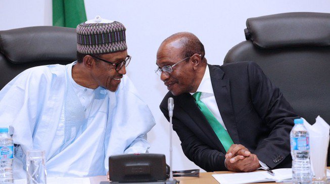 President Muhamadu Buhari and Godwin Emefiele