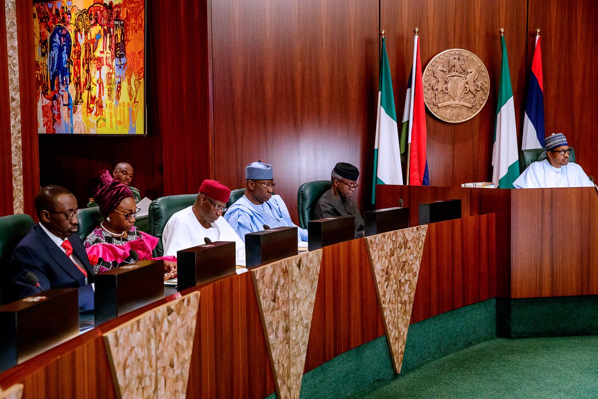 President Muhammadu Buhari presides over Valedictory Meeting of the Federal Executive Council (FEC) today at the State House, Abuja