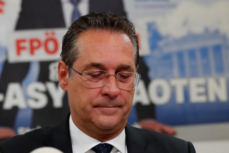Austrian Vice-Chancellor Heinz-Christian Strache has been called to resign after footage surfaced of him purportedly discussing state contracts with a potential Russian backer in return for political support. PHOTO: Reuters (Photo Source: Strait Times)
