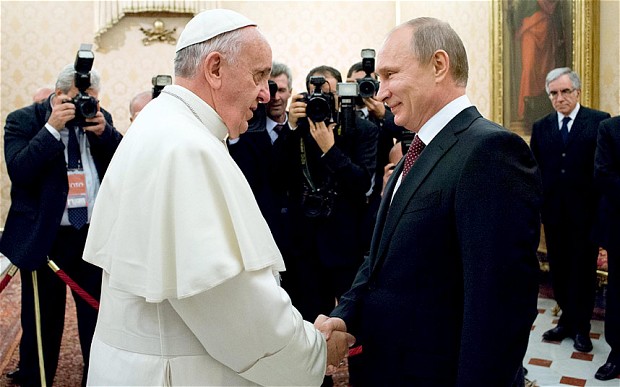 Pope Francis and Russian President, Vladimir Putin (Photo Credit: The Telegraph)