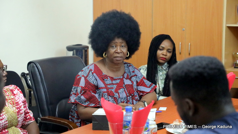 Action Aids' Country Director, Ene Obi speaking at a partnership meeting with Premium Times.