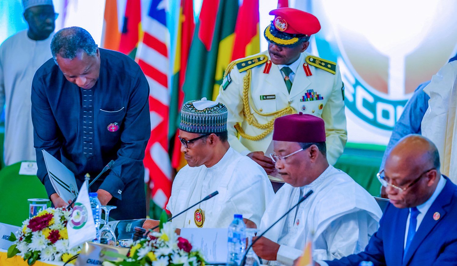 File photo of Nigeria's President Muhammadu Buhari at the 56th Ordinary session of the Economic Community of West Africa States (ECOWAS)
