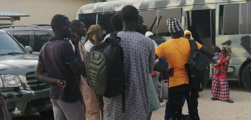 Ex-Boko Haram members who surendered in the Niger Republic arrive Maiduguri