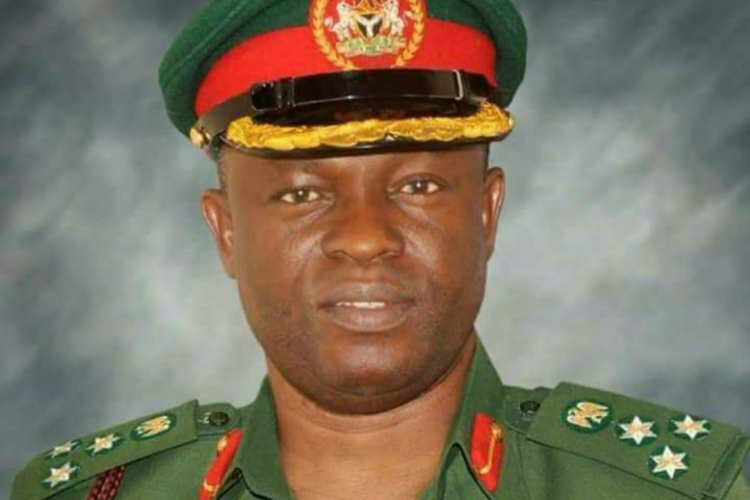 Embattled Nigerian Army major general, Hakeem Otiki at the Nigerian Army court martial (Photo Credit: Signature TV)