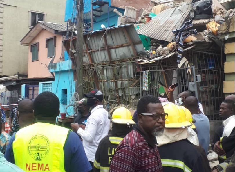 Two people rescued as building collapses in Lagos