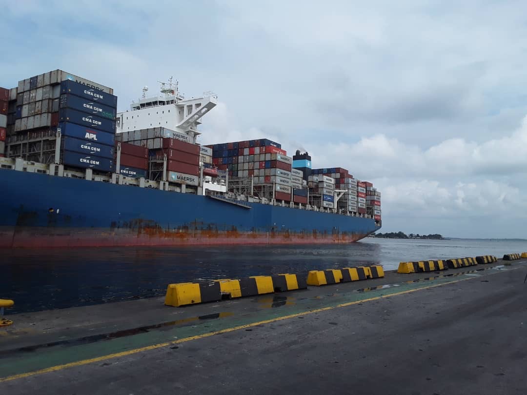 The Maerskline Stardelhorn vessel being received at Onne Port. [ Photo credit: NPA]