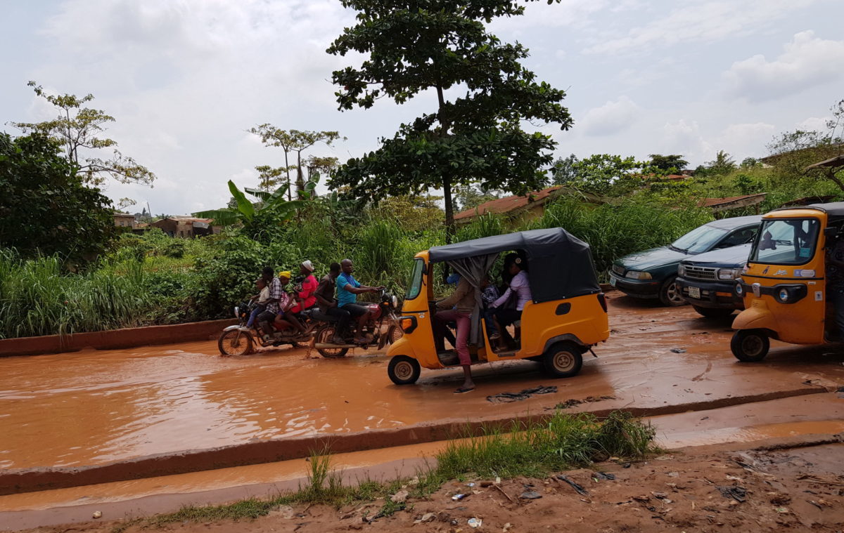 Flooded road to Ijeja, Agbado Isoye Water Scheme’s host community