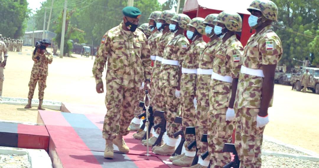 FILE PHOTO: Troops of the Nigerian Army. [PHOTO CREDIT: Official Twitter handle of the Nigerian Army @HQNigerianArmy]