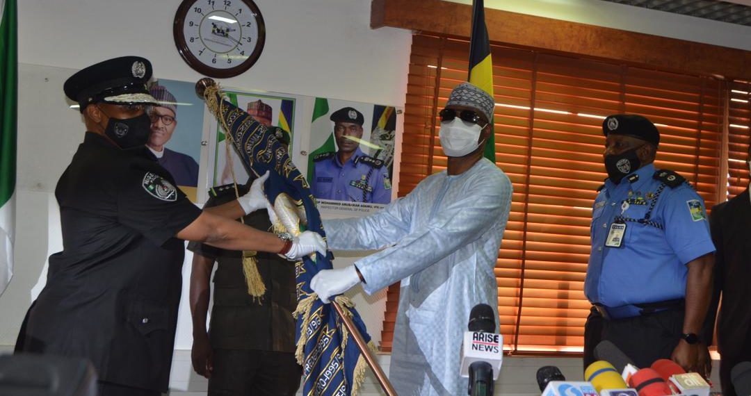 Ex IGP Mohammed Adamu formally hands over to Ag IGP Usman Alkali CREDIT: Force Public Relations Department