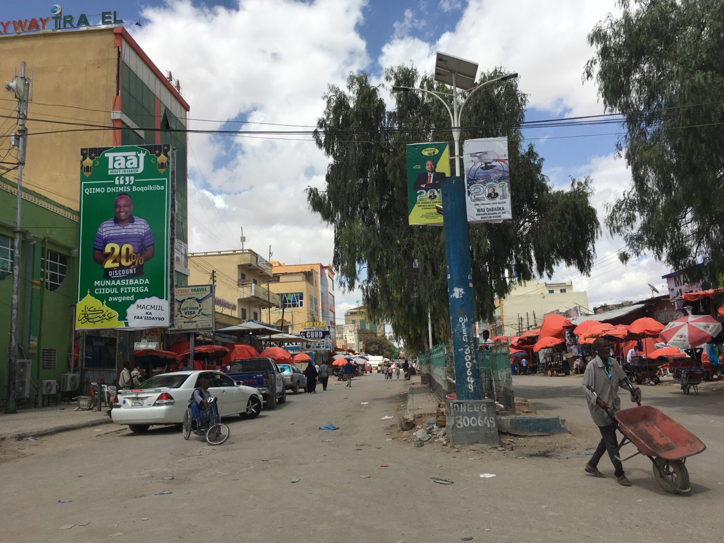 The city centre in Hargeisa on the final day of campaigning. Photo credit: Ben Ezeamalu