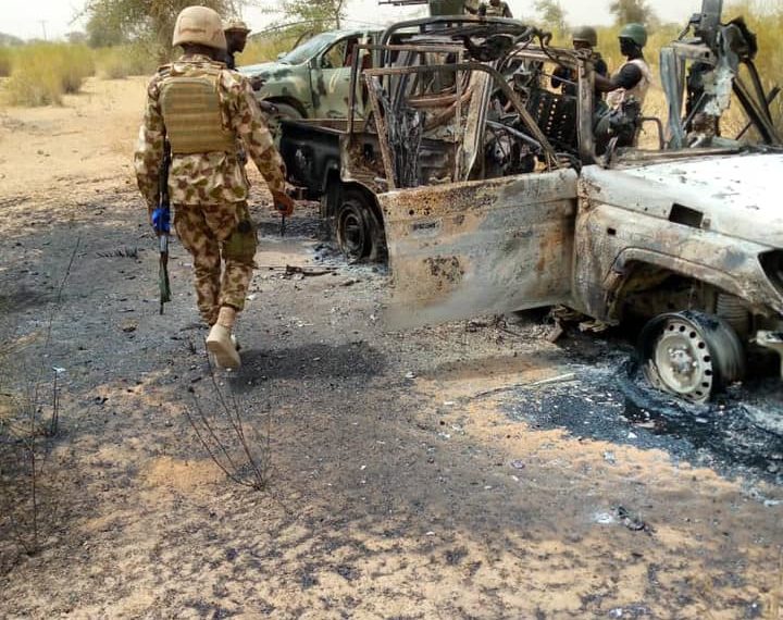Scene of an attack by the Nigerian Army [PHOTO CREDIT: @NigerianArmy ]