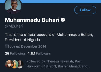 Buhari's Twitter handle,