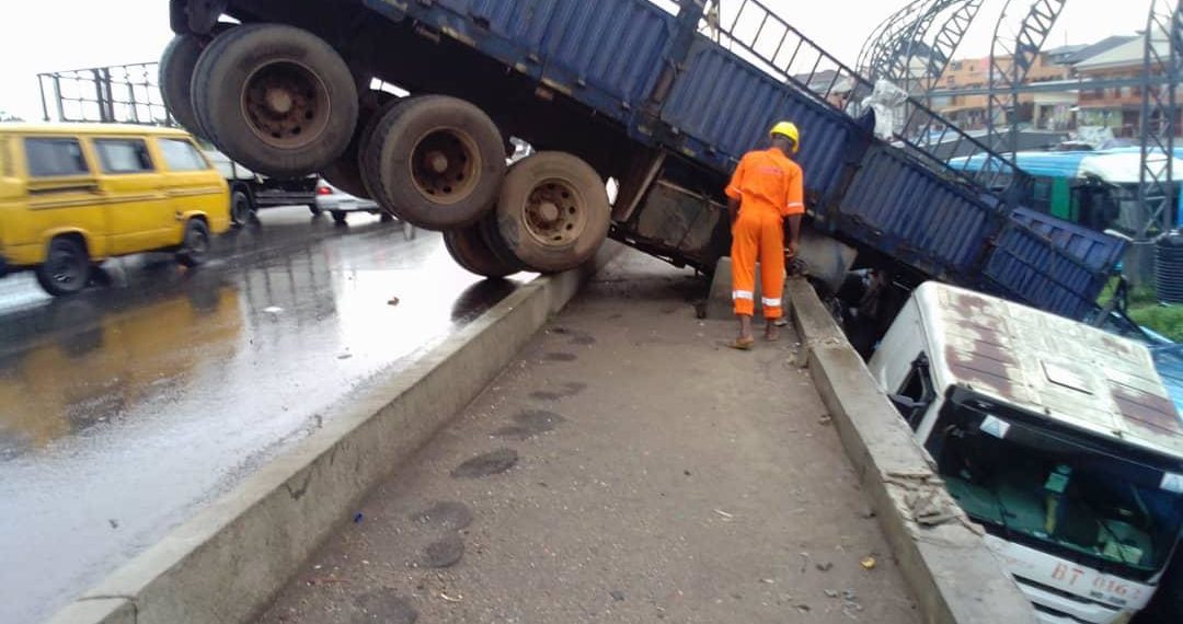 Truck rams into BRT station in Lagos
