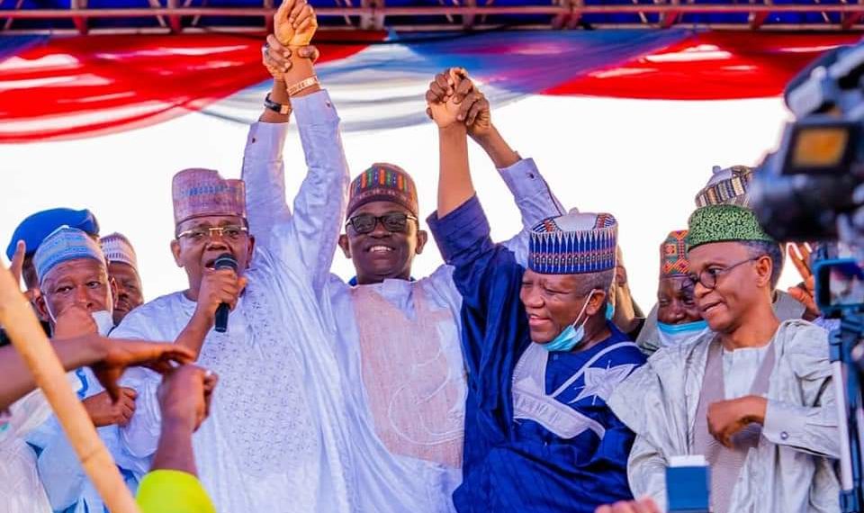 Zamfara State Governor, Bello Matawalle welcomed into the party by some APC governors