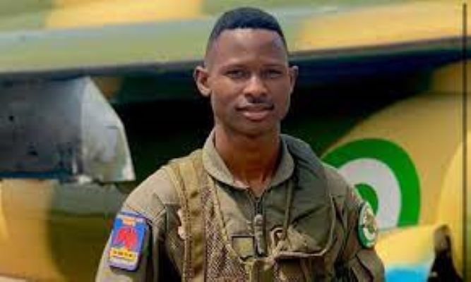 Fl. Lt A. Dairo who ejected and escaped from bandits after his jet was shot while on a mission in the skies of Zamfara state
